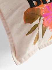 Fuchsia Pink Blooming Slogan Floral Cushion - Image 5 of 5