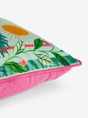 Bright Green Fantasy Print Cushion - Image 5 of 5