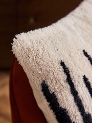 Black/White Berber Zig Cushion - Image 2 of 6