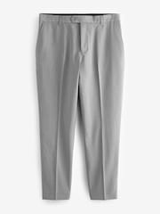 Light Grey Relaxed Tapered Fit Stretch Smart Trousers - Image 1 of 4