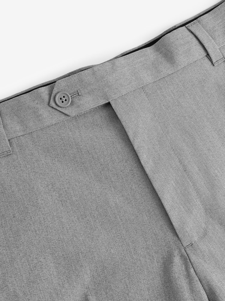 Light Grey Relaxed Tapered Fit Stretch Smart Trousers - Image 4 of 4 Light Grey Relaxed Tapered Fit Stretch Smart Trousers - Image 4 of 4