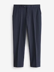 Navy Blue Relaxed Tapered Fit Stretch Smart Trousers - Image 6 of 9