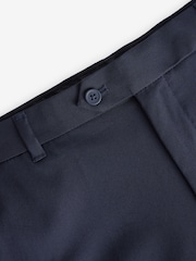 Navy Blue Relaxed Tapered Fit Stretch Smart Trousers - Image 7 of 9