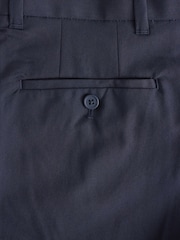 Navy Blue Relaxed Tapered Fit Stretch Smart Trousers - Image 8 of 9
