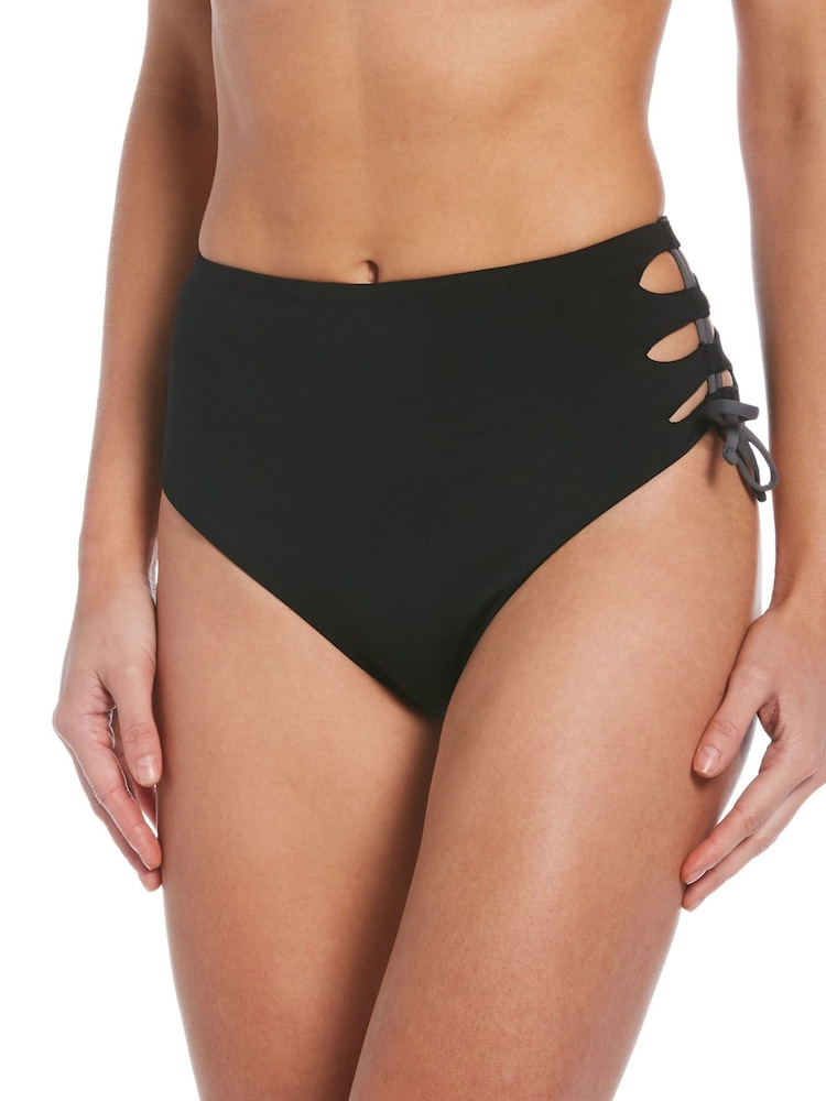 Nike Black Nike Swim Green Lace Up Bikini - Image 1 of 3 Nike Black Nike Swim Green Lace Up Bikini - Image 1 of 3