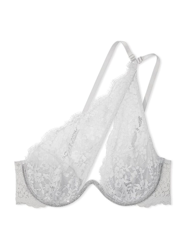 Victoria's Secret Silver Pearl Grey One Shoulder Monowire Twinkle Shine Strap Bra - Image 3 of 3