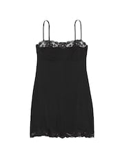 Victoria's Secret Black Modal Straight Neck Slip Dress - Image 3 of 3