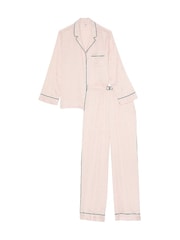 Victoria's Secret Purest Pink Dew Drop Jaquard Long Pyjama Set - Image 3 of 4