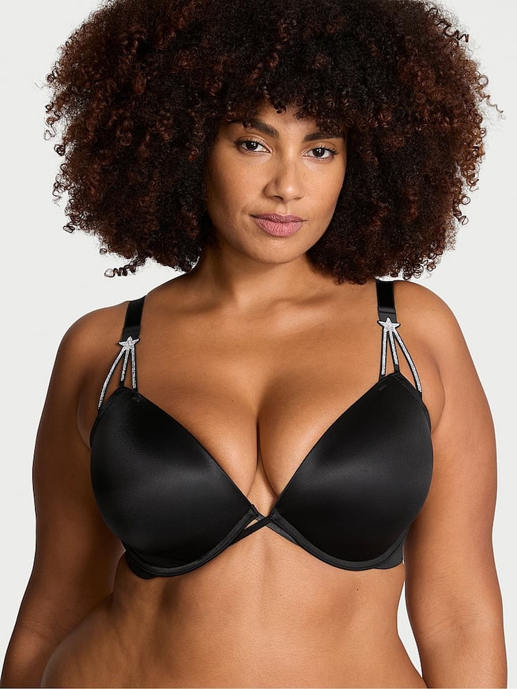 Victoria's Secret Black Low Cut Star Shine Demi Bra - Image 1 of 3