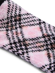 Victoria's Secret Pretty Blossom Plaid Pink Fleece Socks - Image 2 of 3