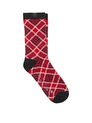 Victoria's Secret Red Plaid Fleece Socks - Image 1 of 2