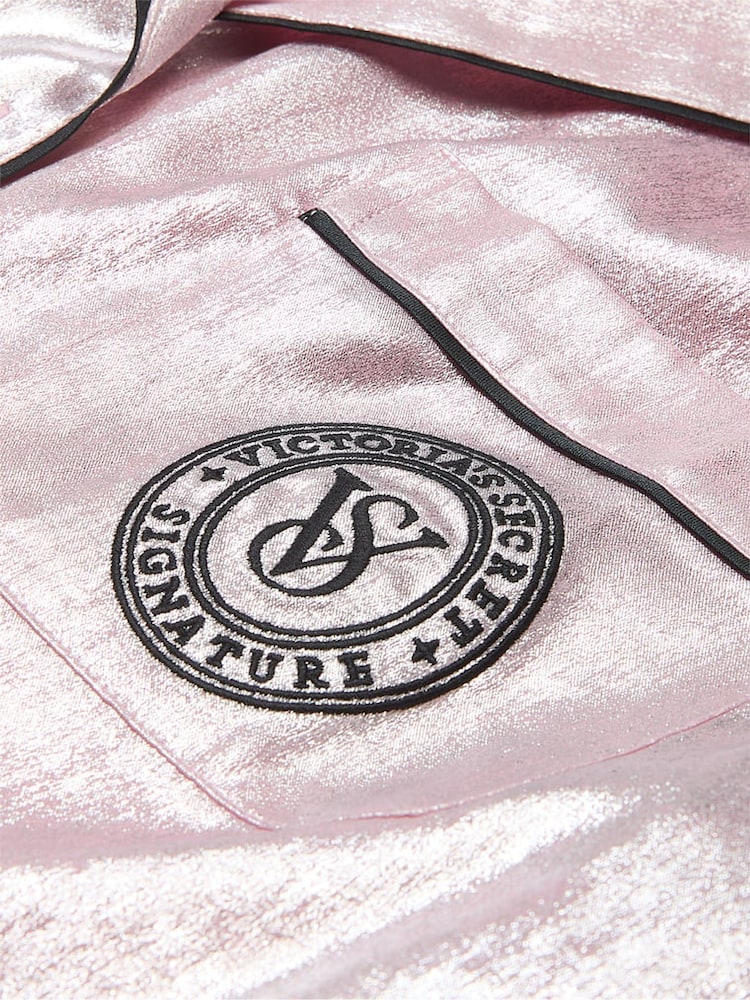 Victoria's Secret Pretty Blossom Fiona Foil Pink Satin Short Pyjama Set - Image 4 of 4
