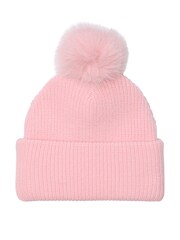 Victoria's Secret Pretty Blossom Pink Bling Patch Pom Beanie - Image 3 of 3