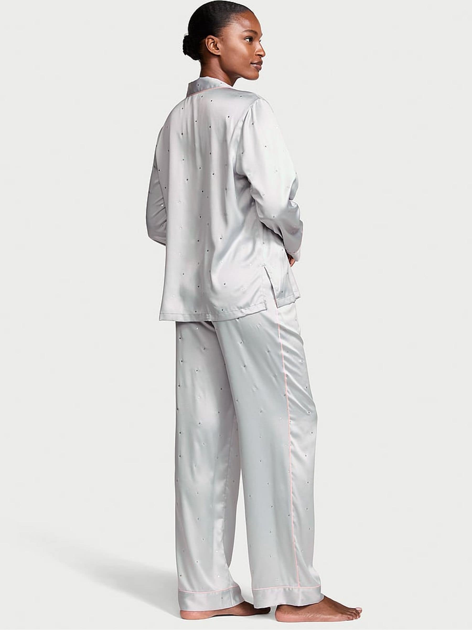 Buy Victoria's Secret Silver Pearl Grey Star Dew Drop Long Pyjama