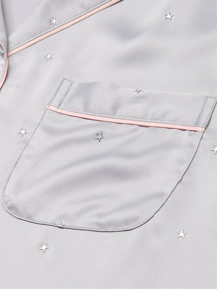 Victoria's Secret Silver Pearl Grey Star Dew Drop Long Pyjama Set - Image 4 of 4