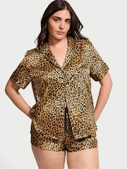 Victoria's Secret New Glam Leo Satin Short Pyjama Set - Image 1 of 3