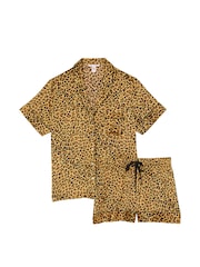 Victoria's Secret New Glam Leo Satin Short Pyjama Set - Image 3 of 3
