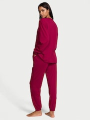 Victoria's Secret Campari Red Rhinestone Graphic London Cotton Long Pyjama Set - Image 2 of 4