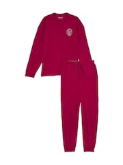 Victoria's Secret Campari Red Rhinestone Graphic London Cotton Long Pyjama Set - Image 3 of 4