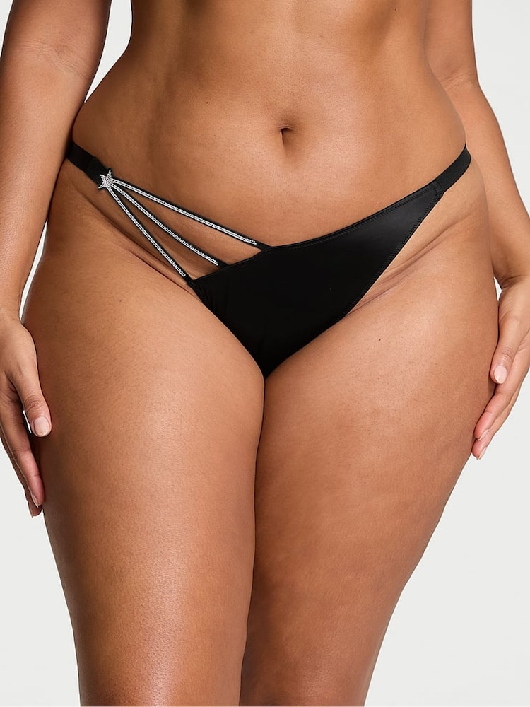 Victoria's Secret Black Brazilian Star Shine Knickers - Image 1 of 1