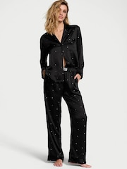 Victoria's Secret Black Star Dew Drop Long Pyjama Set - Image 1 of 3