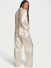 Victoria's Secret Candelight White Fiona Foil Satin Long Pyjama Set - Image 2 of 3
