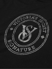 Victoria's Secret Black Rhinestone Graphic London Cotton Long Pyjama Set - Image 4 of 4