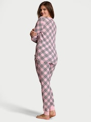 Victoria's Secret Pretty Blossom Lovely Plaid Pink Thermal Long Pyjama Set - Image 2 of 3
