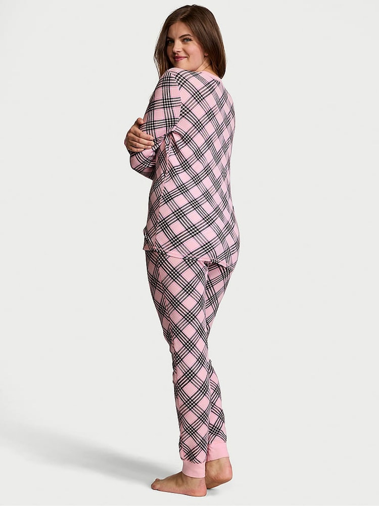 Victoria's Secret Pretty Blossom Lovely Plaid Pink Thermal Long Pyjama Set - Image 2 of 3 Victoria's Secret Pretty Blossom Lovely Plaid Pink Thermal Long Pyjama Set - Image 2 of 3