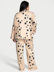 Victoria's Secret Black Pretty Star Satin Long Pyjama Set - Image 2 of 4