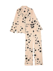 Victoria's Secret Black Pretty Star Satin Long Pyjama Set - Image 3 of 4