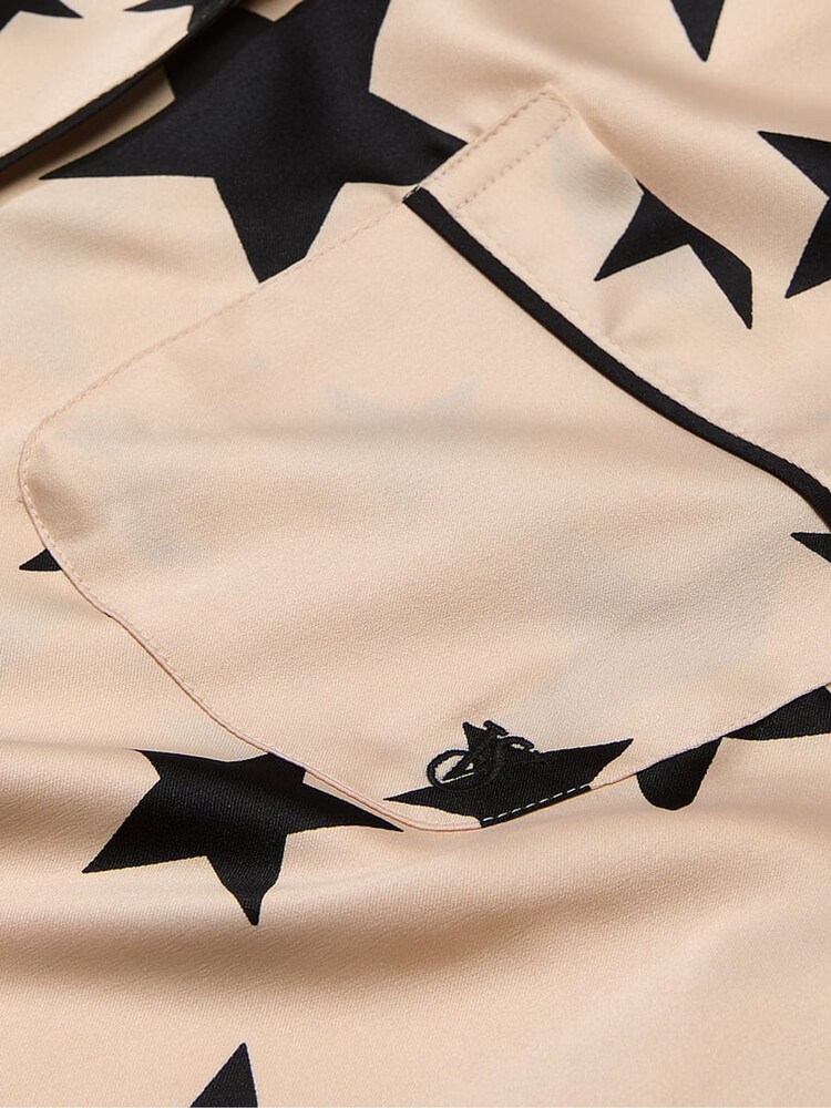 Victoria's Secret Black Pretty Star Satin Long Pyjama Set - Image 4 of 4