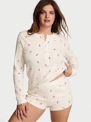 Victoria's Secret Coconut White Skiers Thermal Short Pyjama Set - Image 1 of 3