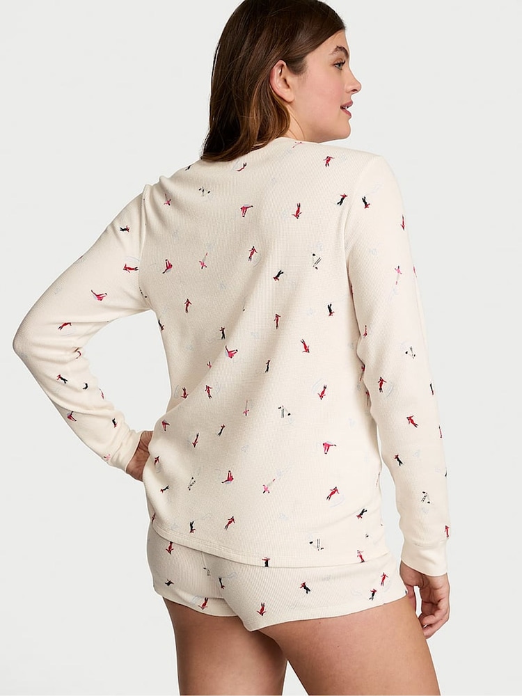Victoria's Secret Coconut White Skiers Thermal Short Pyjama Set - Image 2 of 3