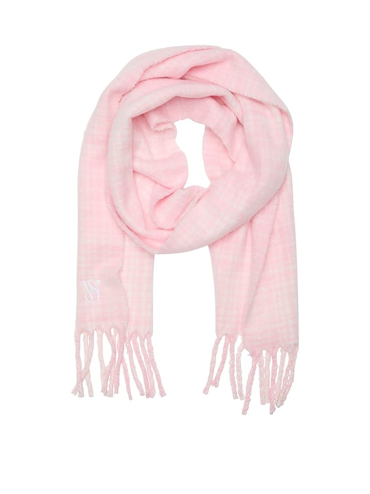 Victoria's Secret Pretty Blossom Plaid Pink Blanket Scarf - Image 2 of 4
