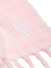 Victoria's Secret Pretty Blossom Plaid Pink Blanket Scarf - Image 4 of 4