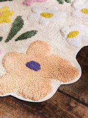 Multi Floral Print 100% Cotton Runner Bath Mat - Image 2 of 3
