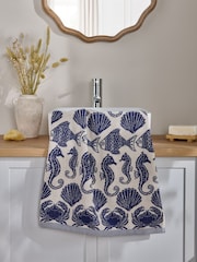 Blue Seahorse 100% Cotton Towel - Image 1 of 5