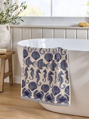 Blue Seahorse 100% Cotton Towel - Image 2 of 5