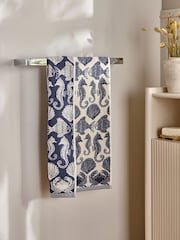 Blue Seahorse 100% Cotton Towel - Image 3 of 5