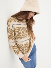 FatFace Ikat Cream Wild Frontiers Jumper - Image 1 of 5