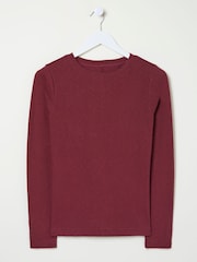 FatFace Callie Dark Red Long Sleeve Top - Image 5 of 5