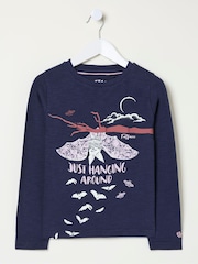 FatFace Bat Blue Glow in the Dark T-Shirt - Image 6 of 6