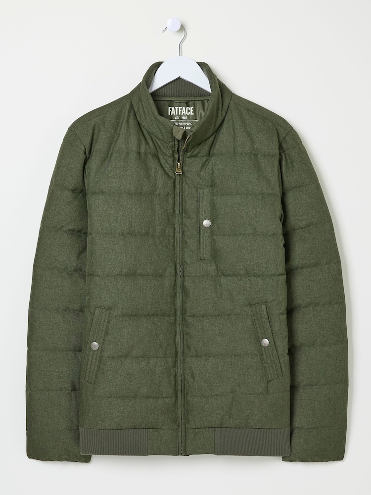 FatFace Exmouth Khaki Green Quilted Jacket - Image 8 of 8