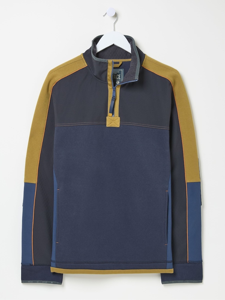FatFace Airlie Navy Blue Panel Sweatshirt - Image 6 of 6