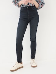 FatFace Harlow Denim Dark Blue Highwaist Skinny Jeans - Image 1 of 6