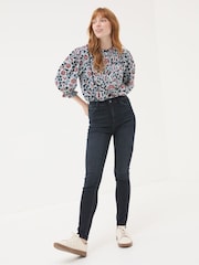 FatFace Harlow Denim Dark Blue Highwaist Skinny Jeans - Image 3 of 6