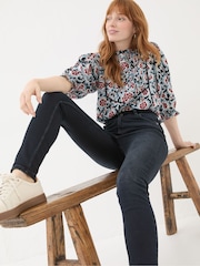 FatFace Harlow Denim Dark Blue Highwaist Skinny Jeans - Image 4 of 6