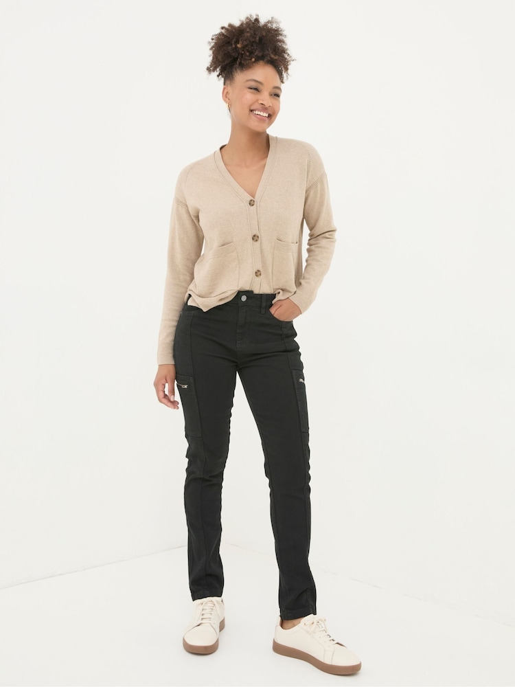 FatFace Malvern Black Cargo Trousers - Image 1 of 4
