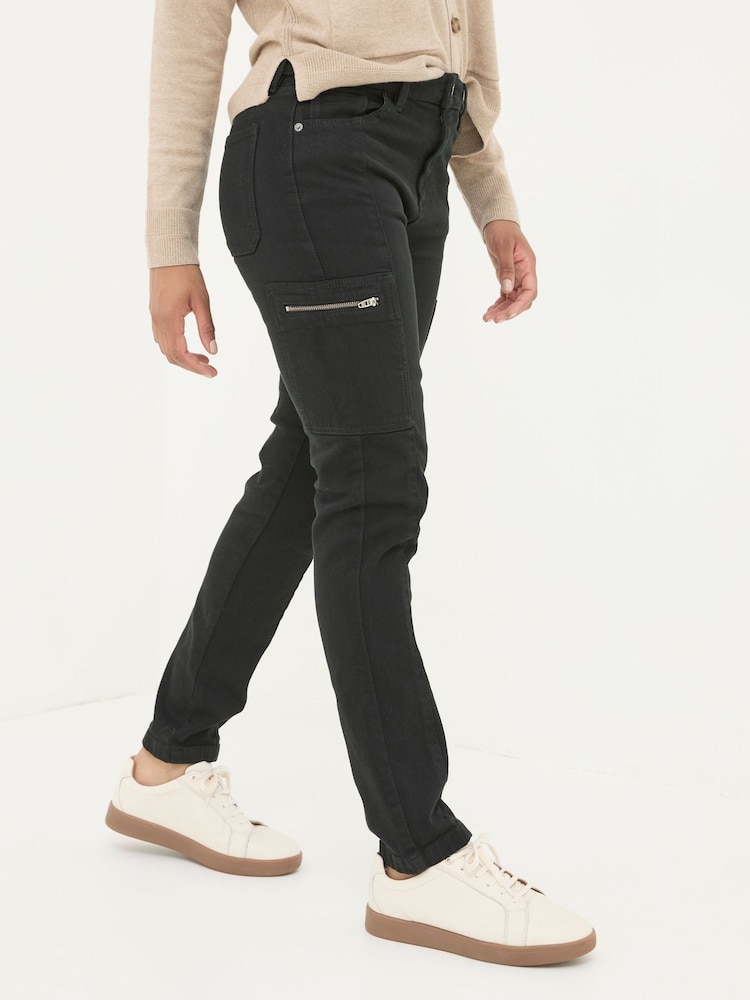 FatFace Malvern Black Cargo Trousers - Image 3 of 4